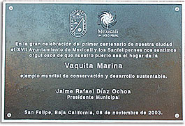 Plaque in San Felipe for the Vaquita Marina